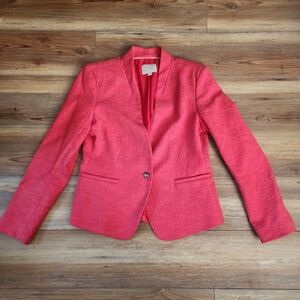 LOFT Jacket Women's 10 Light Red Textured Blazer